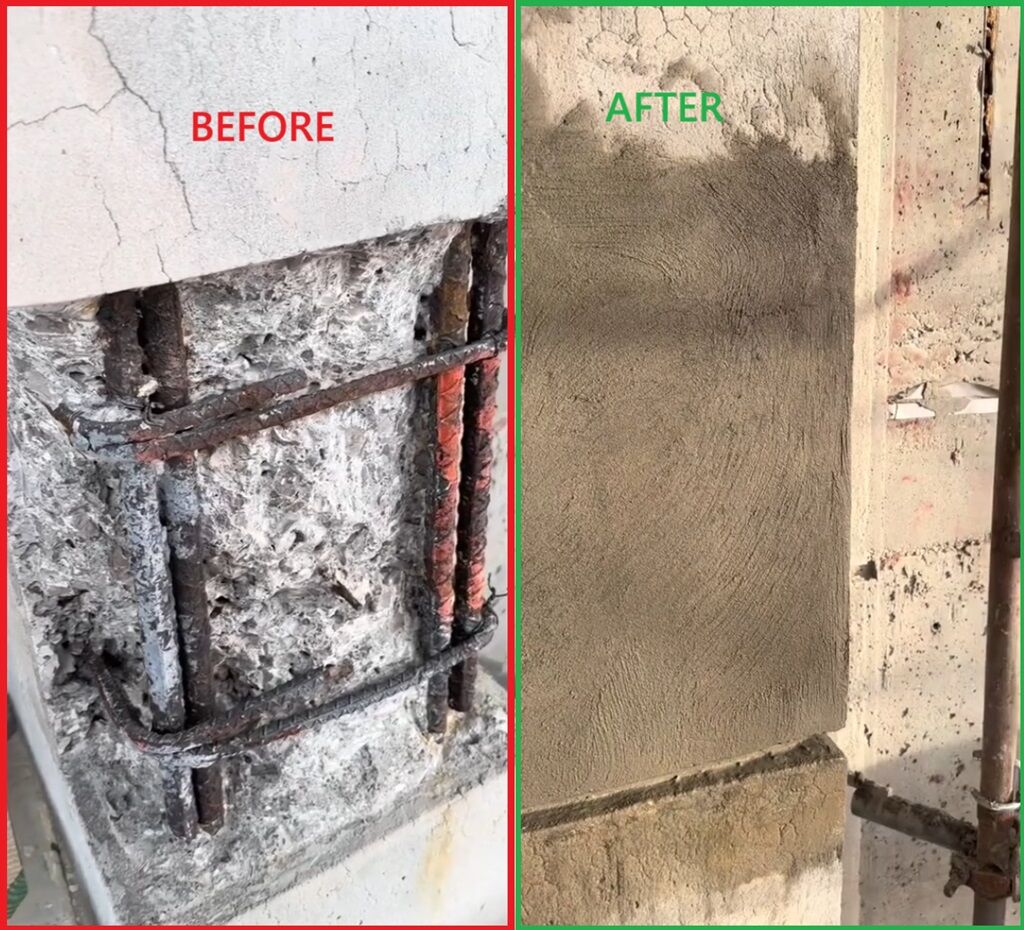 Concrete Cancer Repairs - Concrete Spalling Repairs - Before & After - 2